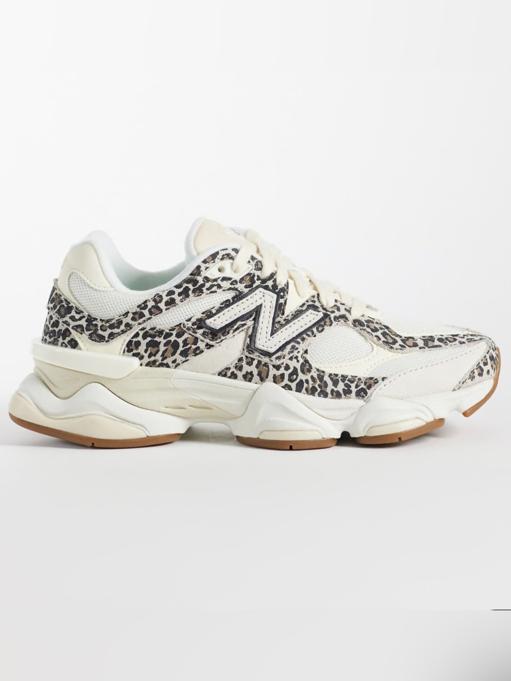 . New Balance 9060 ASOS Exclusive Women’s Leopard Print & Beige Running Sneakers - Picture 3 of 10